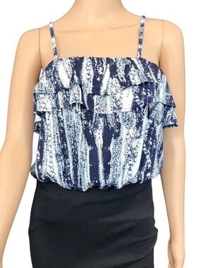 Paper Scissors Spaghetti Strap Ruffled Crop Top Size S